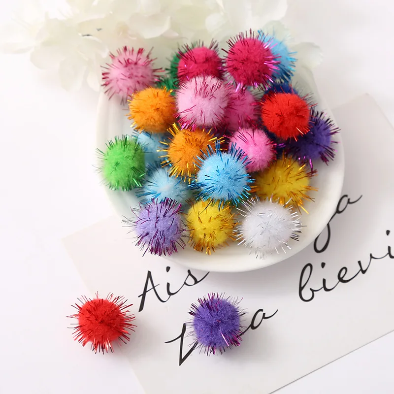 10/15/20/25/30mm Mini Glitter Pompom Ball Large Pompoms Crafts For  Christmas Tree,keychains,Handmade,DIY Creative Decoration,20g - AliExpress