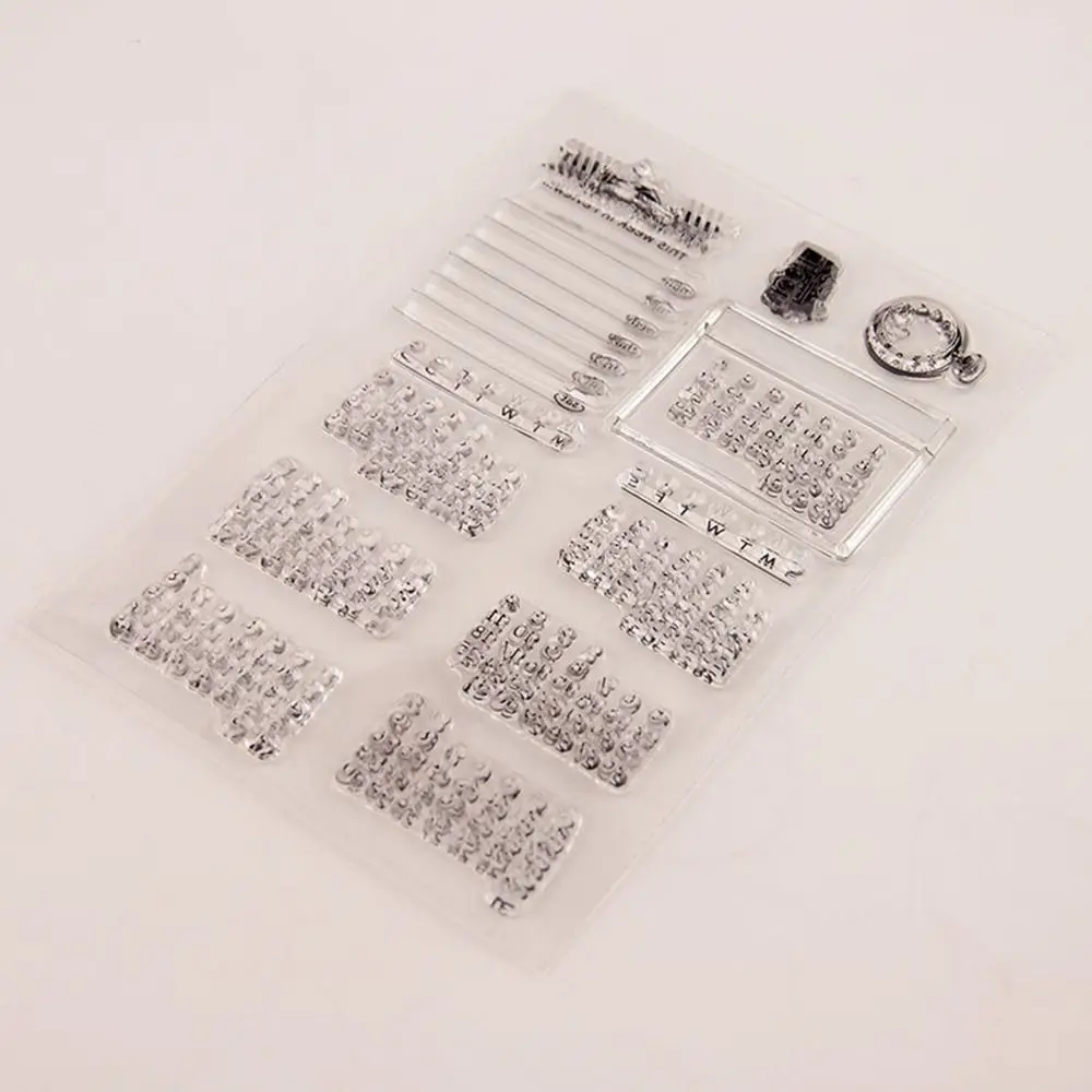 다기능 실리콘 고무 영구 달력 스탬프 투명 재사용 가능 스크랩북 카드 스탬프 DIY 앨범 종이 스탬프