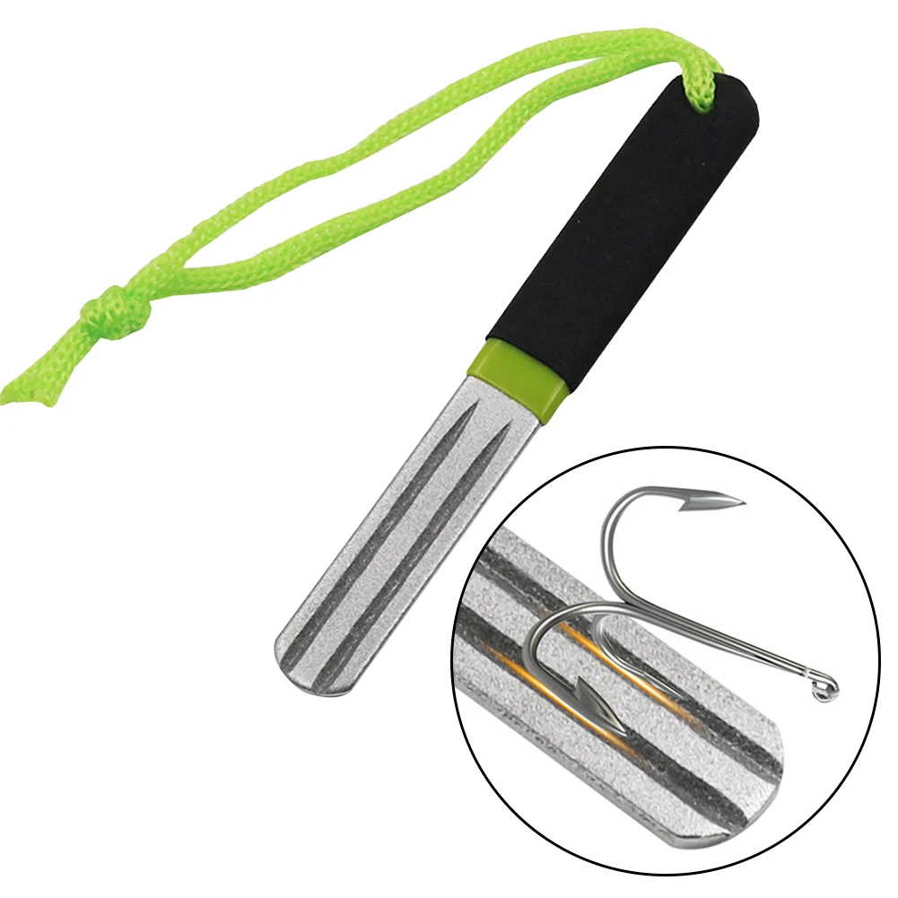 1/2PC Portable Outdoor Double Groove Fishing Hook Sharpening Hone New  Fishing Grinding Hook Sharpener Tool Fish Tackle Accessory
