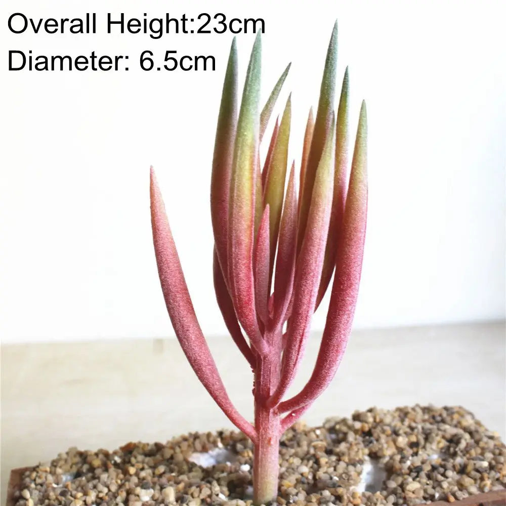 Mini Artificial Red Flocking Succulent Plant for Home and Office Decor