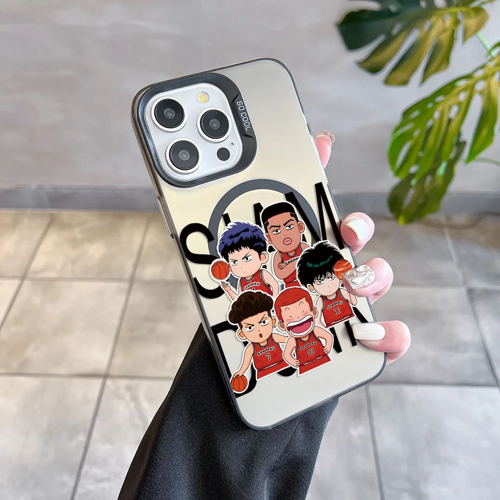 Anime S-Slam D-Dunk Magsafe Magnetic Case - Soft Silver Plated Back Cover