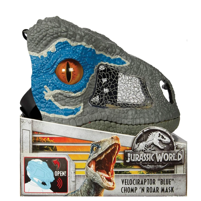 Jurassic World- ChompN Roar Masque électronique du Velociraptor Blue Bleu FMB74 Taille Unique 