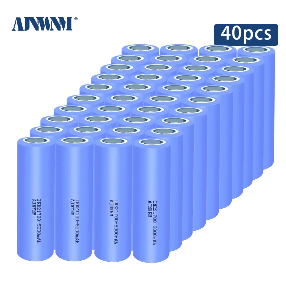 

20-40 шт. AJNWNM 21700 4800 мАч 5000 мАч перезаряжаемая батарея 3,7 в 5C разрядка стандарта для высокомощного прибора