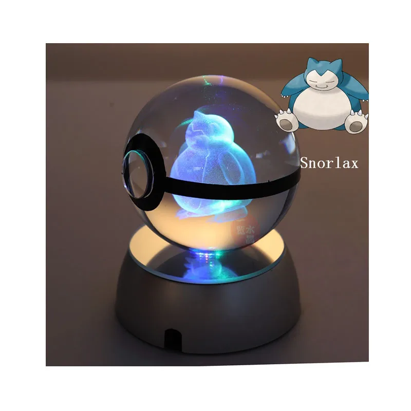 Cadeau de Noel pour Enfants Sundell Cadeau Anniversaire pour Garçon et Fille Pikachu Cadeau pour Enfants avec Boite Cadeau Boule de Cristal 3D avec Base de Décoloration 