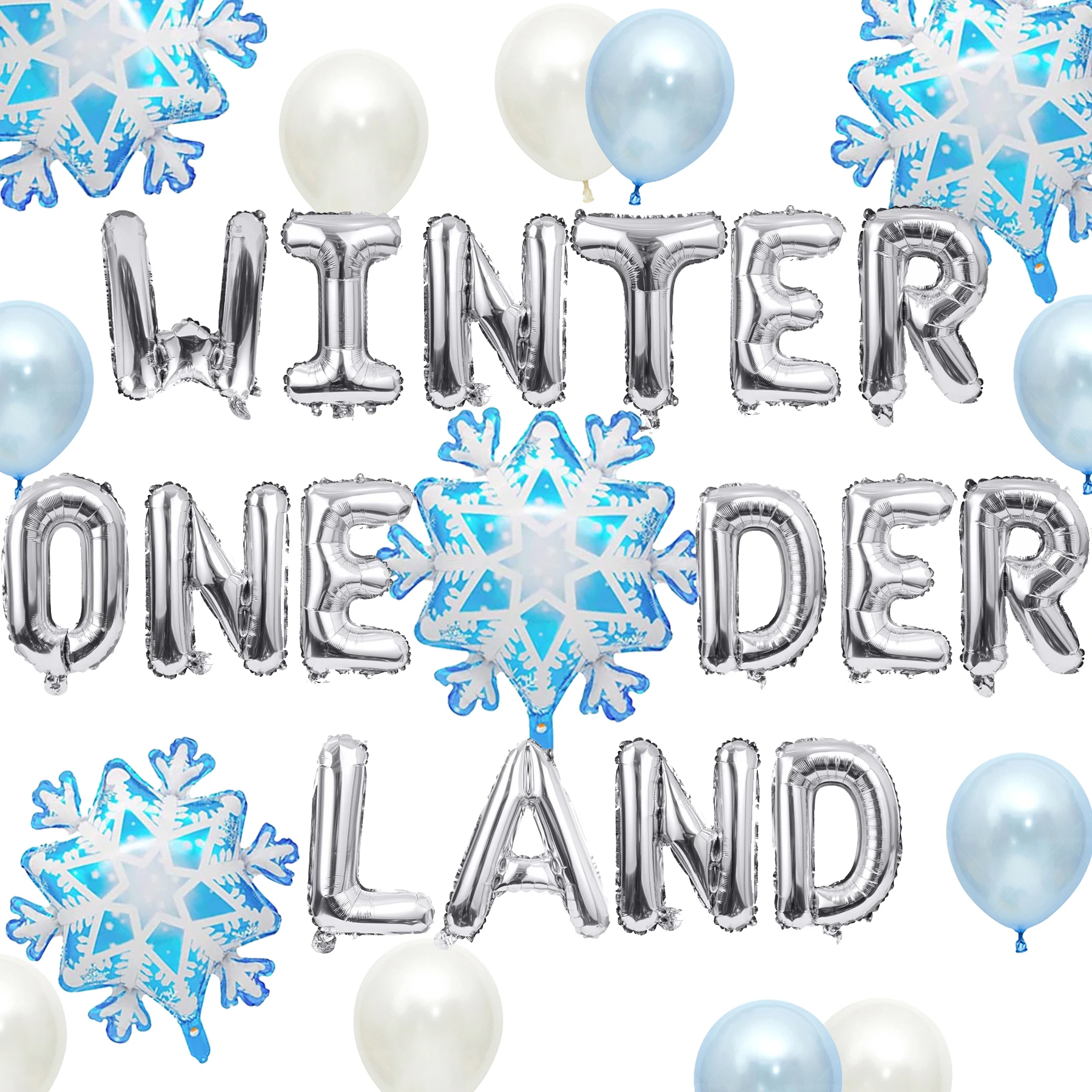 

Sursurprise Winter Onederland Balloons Banner Snowflake 1st Birthday Decorations Snowflake Foil Balloon for Girl First Birthday