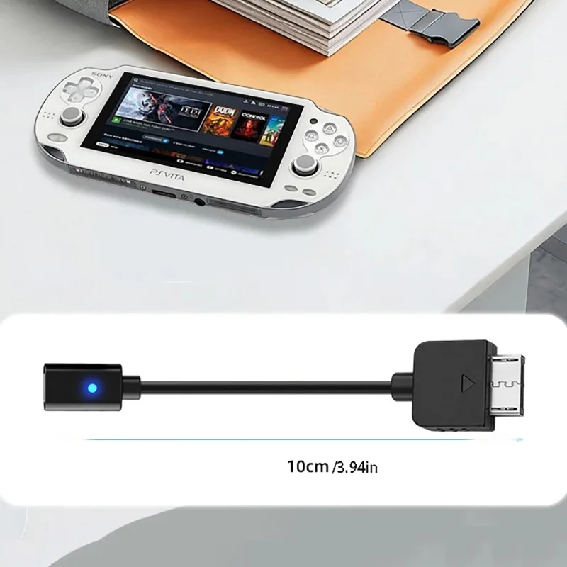 1000 컨트롤러 충전 어댑터용 USB C 케이블 PS Vita 1000 콘솔 전원 와이어용 C형 LED 변환 코드