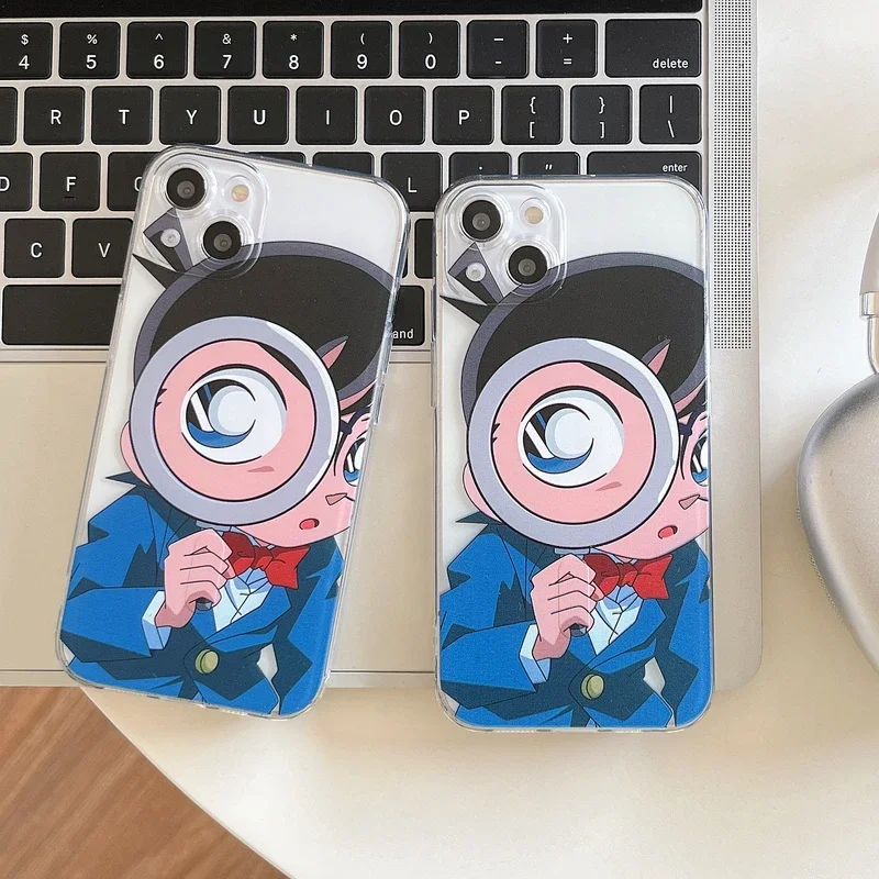 Anime Detective Conan Magnetic Magsafe Wireless Charging Phone Case for iPhone 14 13 12 11 Pro Max Soft TPU Cover