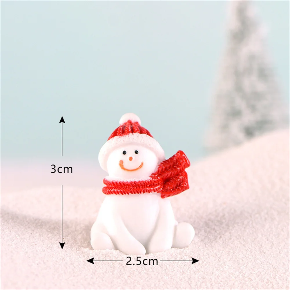 Miniatura de resina para decoración navideña, micropaisaje, Papá Noel, muñeco de nieve, adorno para árbol, figura en miniatura para jardín, decoración del hogar