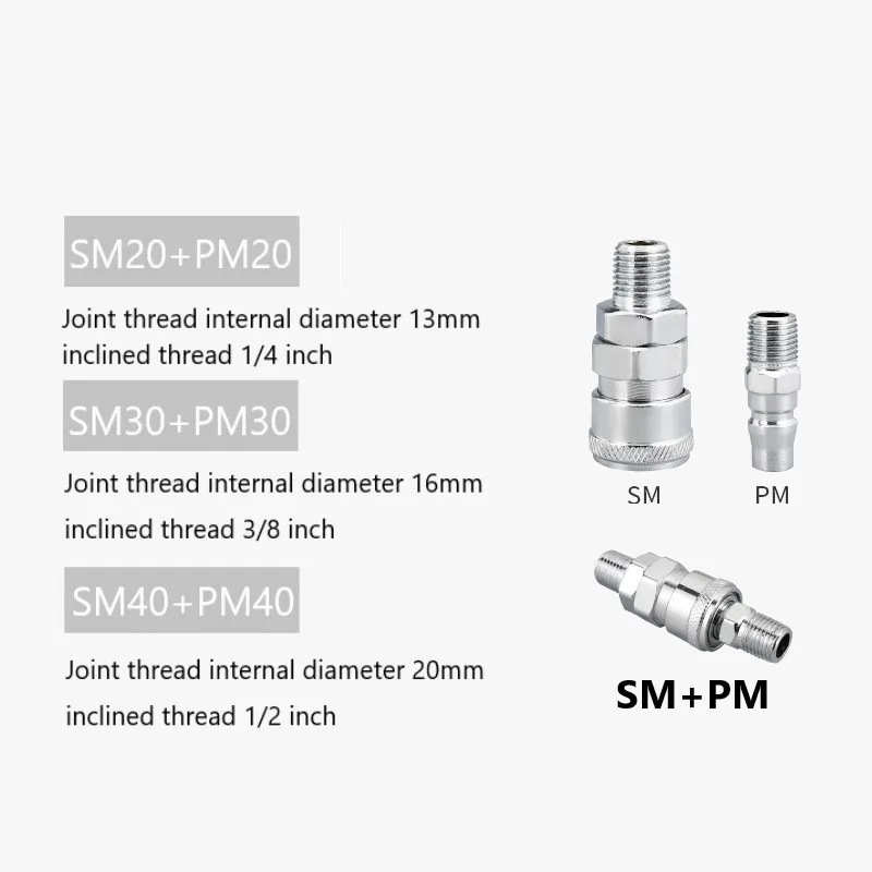 Raccord de Compresseur d'Air Pneumatique de Type C, Connecteur Rapide, Couremplaçant Haute Pression, Prise PP SP Dissolve SF PH SH PM 20 30 40