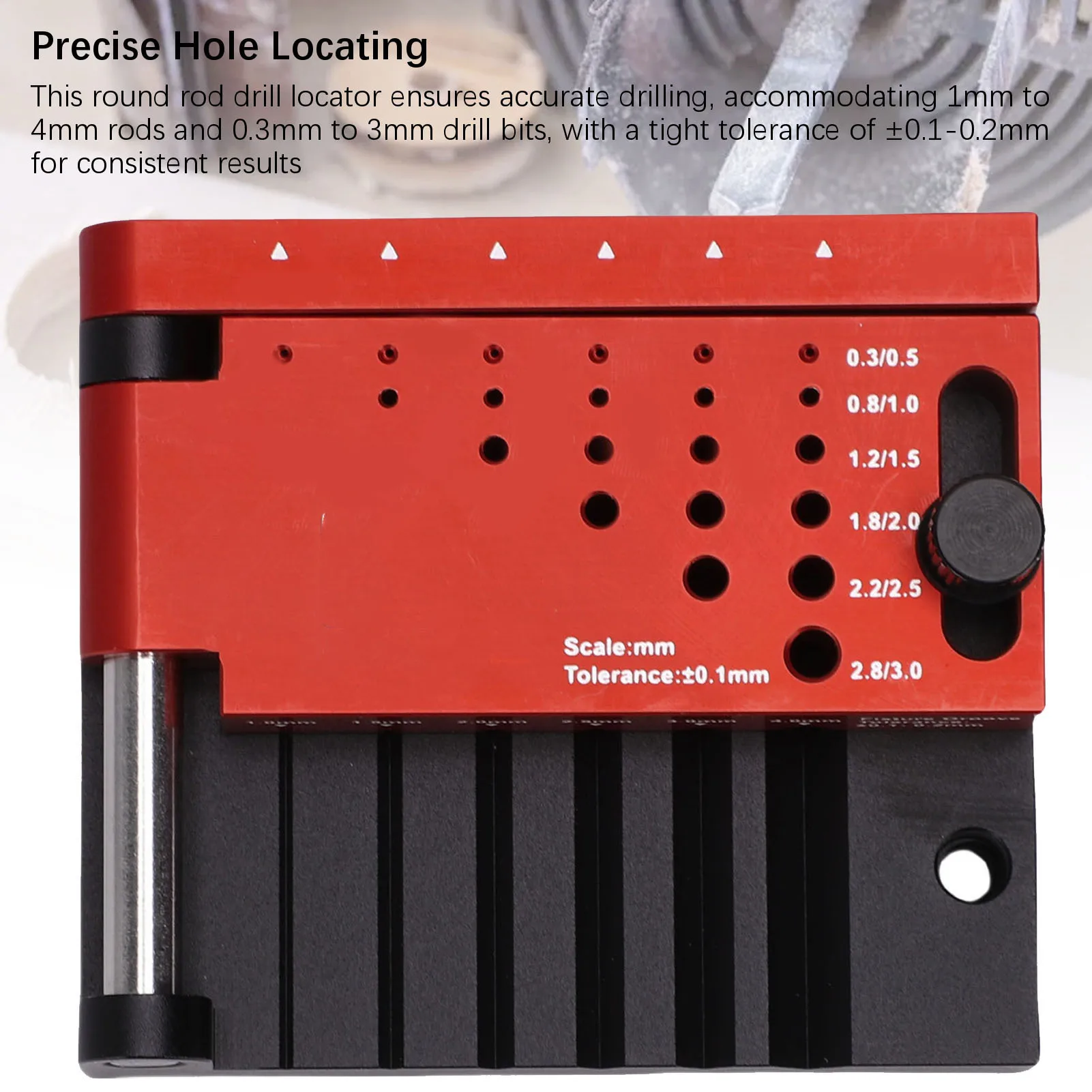 Round Rod Center Drill Locator Borehole Positioner Horizontal Punch Guide Fixture for Model Building Wood Crafting