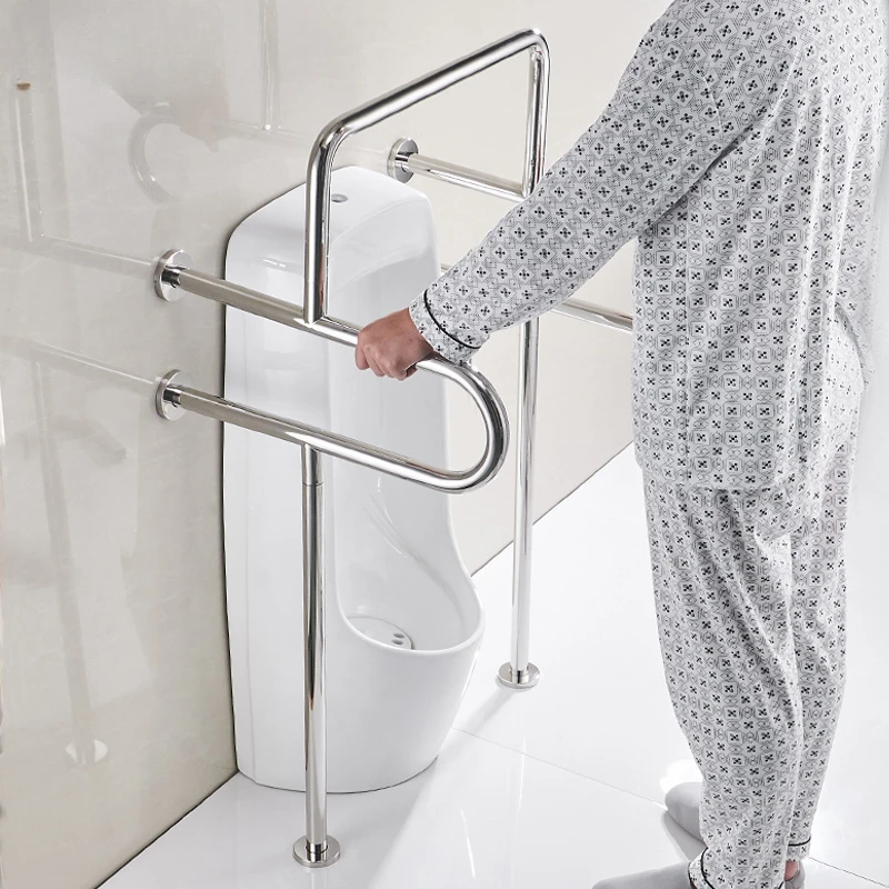 Toilet Grab Bar Handicap Rails Bathroom Urinal Grab for Elderly Disabled Commode Safety Hand Rail Frame Shower Handrails