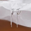 925 Sterling Silver Knot Earrings Temperament Simple Inlaid for Women Wedding Jewelry Accessories 1