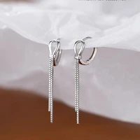 925 Sterling Silver Knot Earrings Temperament Simple Inlaid for Women Wedding Jewelry Accessories 1