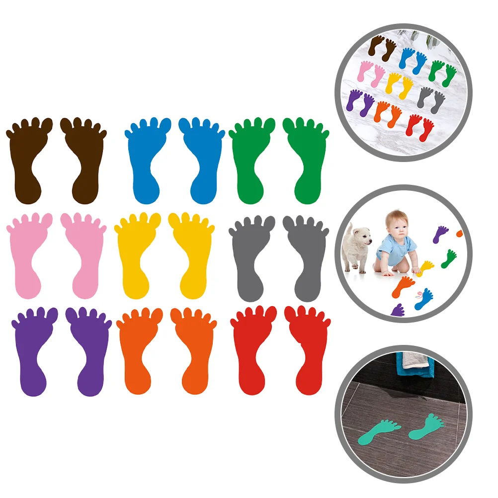 

9 Pairs Footprint Stickers Waterproof Children Cartoon Classroom Kindergarten Activity Supplies Pvc Floor Decor Kids Decals