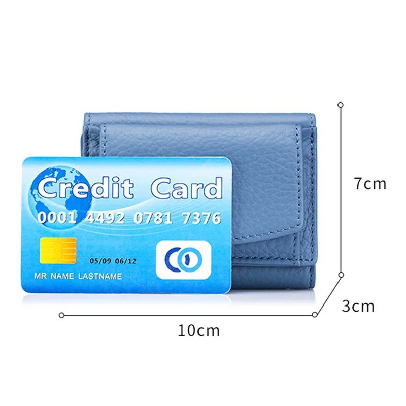 Women Top Cowhide Purses Female Cowhide Wallets Lady Small Coin Pocket Card Holder Mini Money Bag Portable Clutch New