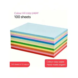 Vibrant 10 - Color Crafting Paper Set - 100 Sheets for Home and Office Art Projects (100pcs)