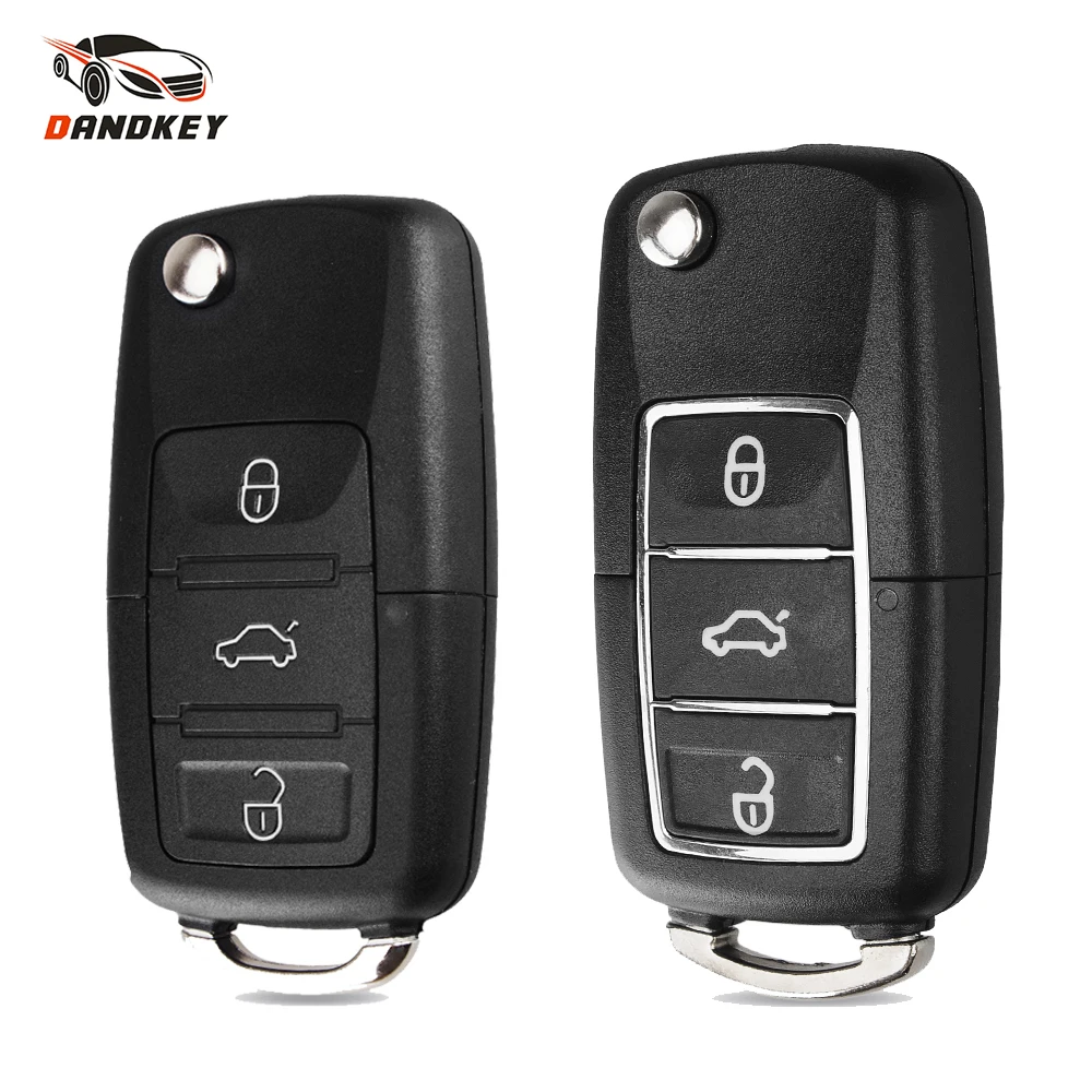 Car Key Shell 3 Buttons Flip Shell for VW Volkswagen Golf Bora Polo Passat Toledo SEAT Leon Skoda Octavia Case