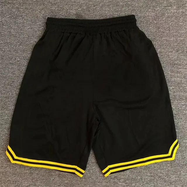New Summer Men's Shorts Black And Yellow Patchwork No.8 And 24 Basketball Pants Casual Fitness Jogging Street Ball Sweatpants 2