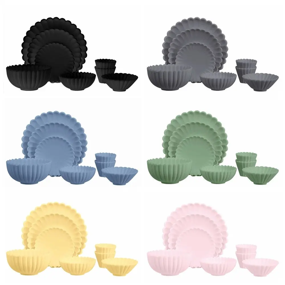 8Pcs 1:6 Dollhouse Tableware Miniature Food Utensil Bowl Dish Plate Kitchen Furniture Photo Props Scene Model Doll Accessories