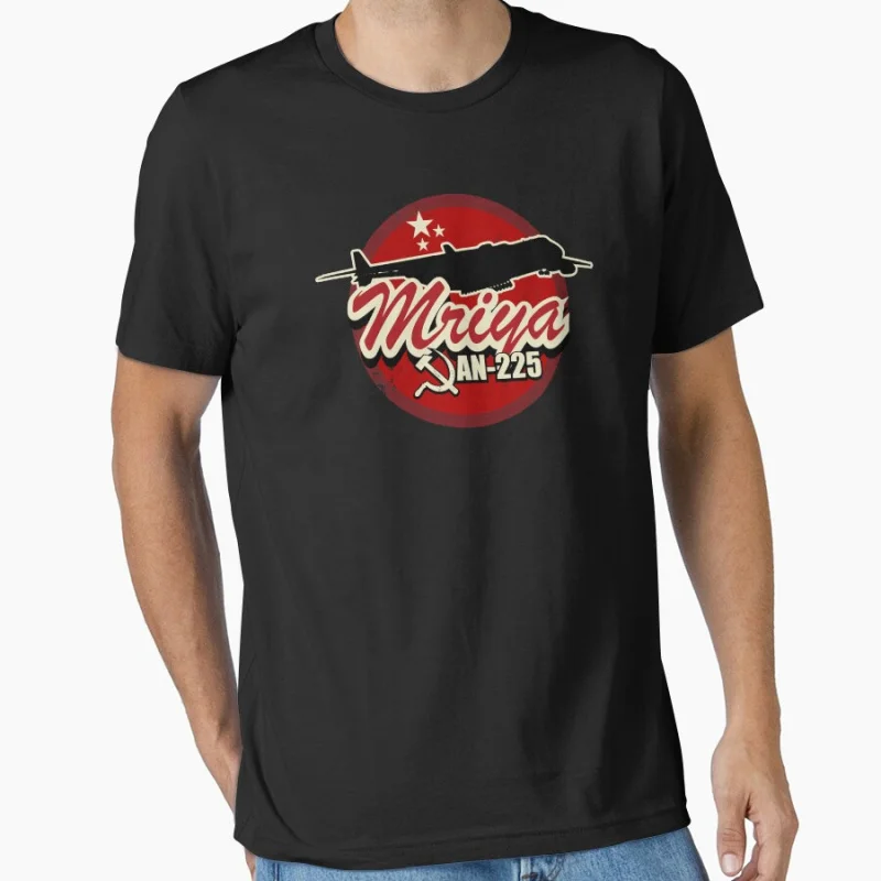 Vintage An-225 Mriya Air Transport The Great Antonov 100 % Baumwolle bedrucktes T-Shirt für Männer große Größe Erwachsene Tops S-6XL