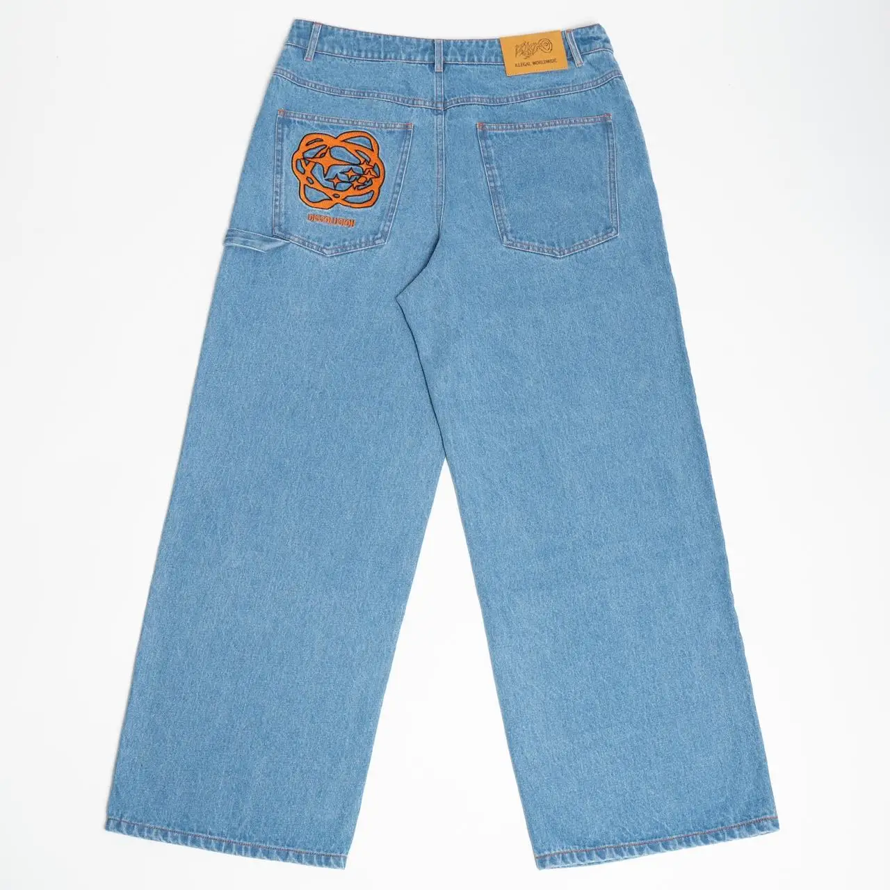 Gothic Dragon Print Baggy Jeans – Harajuku Y2K Aesthetic Denim