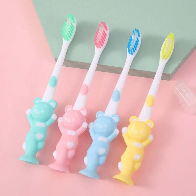 4pcs Cute Candy Color Tooth Brushes Baby Kids Toothbrush Soft Fine Bristles Teeth Brush Children Oral Care Cleaning Tool
