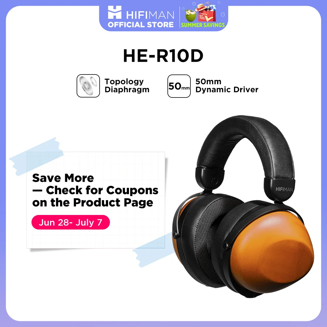 HIFIMAN HE-R10D pilote de topologie dynamique casque supra-auriculaire étroit pour la maison, le studio et l'enregistrement-câblé/sans fil