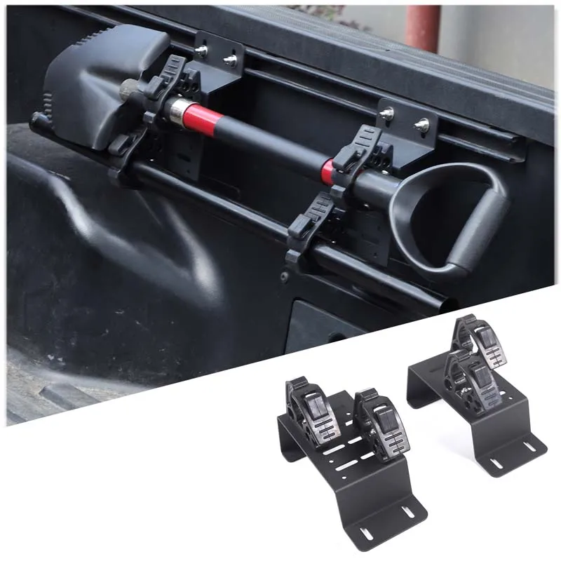 

For Toyota Tacoma 2016-2022 Black Carbon Steel Tailgate Cargo Box Side Rail Tool Fixing Bracket Multipurpose Vehicle Accessories