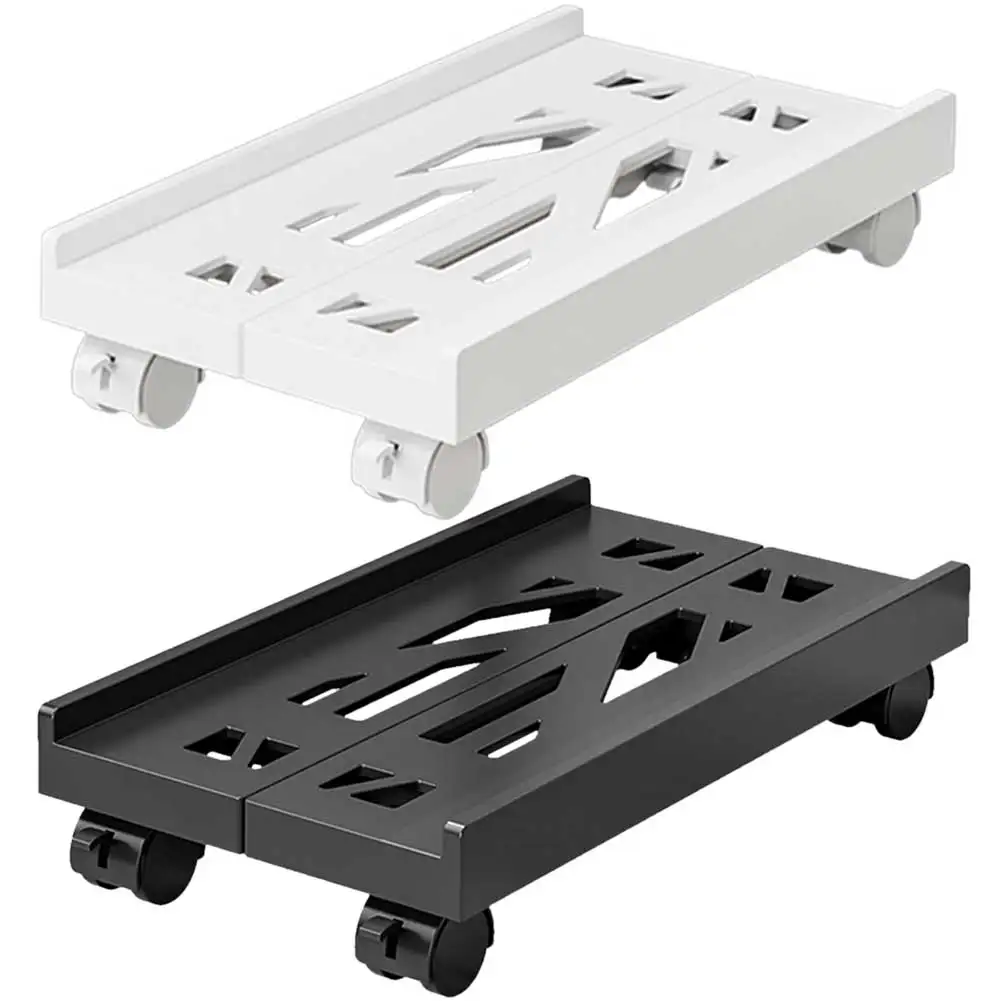 Computer Tower Stand Premium PC Tower Stand Holder with 4 Rolling Caster Wheels Computer Mainframe Bracket for Gamers Students