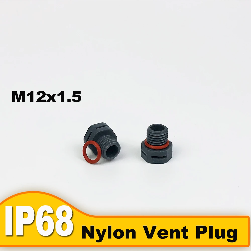 10 PCS M12x1.5 Nylon Waterproof Air Vent Valve Screw In Protective Vent Plug E-PTFE M12 Plastic Breather Valve