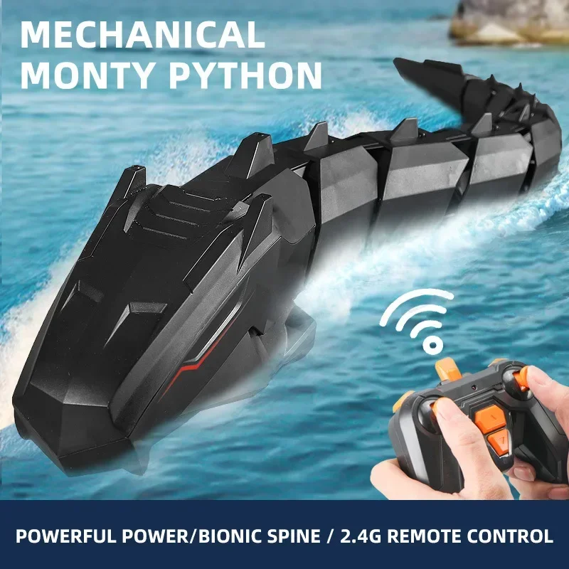 2.4 G RC Boat Remote Control Snake Python Water Games Toys Ship Spoof Toy For Pools Lakes Ponds Kids Gifts 6+ rc speed boat toy 2