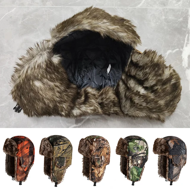 Men's Winter Trapper Aviator Trooper Earflap Warm Russian Hat Waterproof Ski Hat Bomber Cap Unisex Ear Protectors Earflap Hat 2