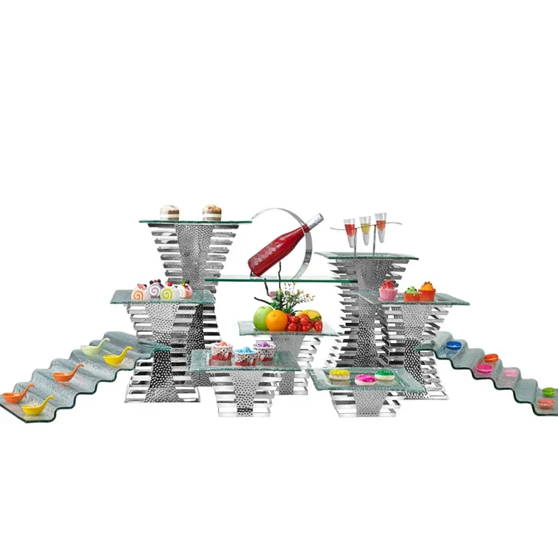 Stainless steel display stand Cafeteria display Tea break dessert Wedding banquet and cocktail party decorations molds
