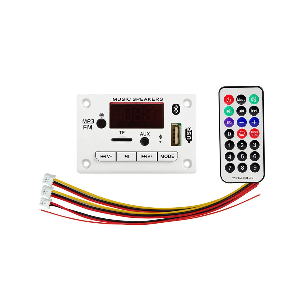 12V MP3 WMA Decoder Board Audio Module USB TF Radio Bluetooth 5.0 Wireless Music Car MP3 Player With Remote Control