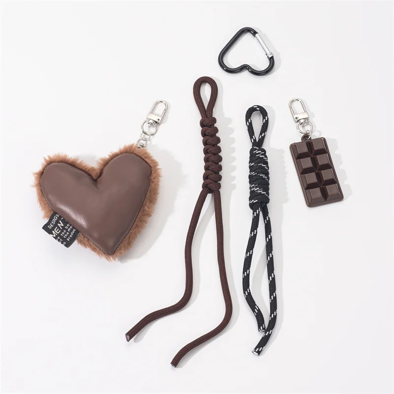 Creative New Fashion Love Simple Handmade Braided Rope Keychain Texture Bag Pendant Car Decoration Ornament