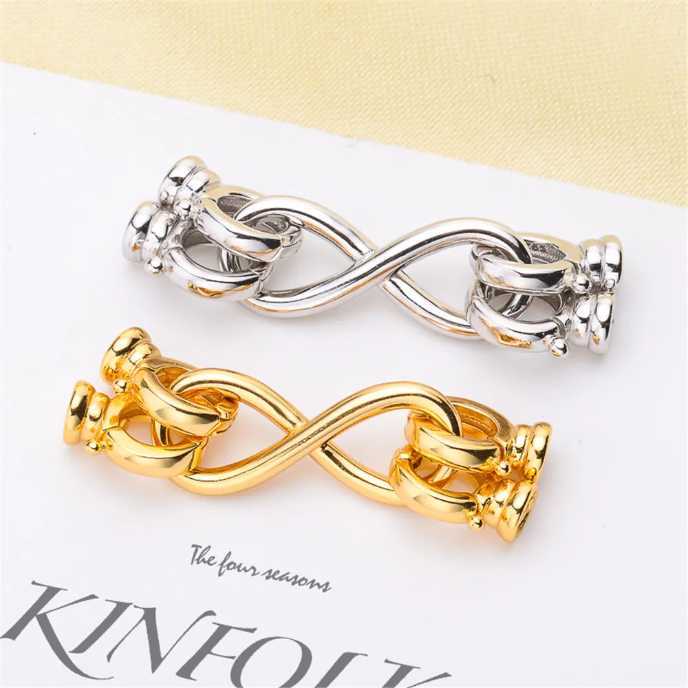 

S925 Sterling silver Cubic Zirconia Clasp DIY Beads Jewelry Making Accessories Silver/Gold Metal Connector Clasps Findings