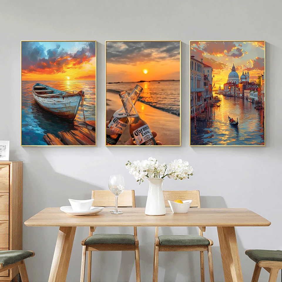 Diamond Painting Disney Diamond Painting Voilier Coucher De Soleil Oeuvre Au Point De Croix Stylo Diamond Painting