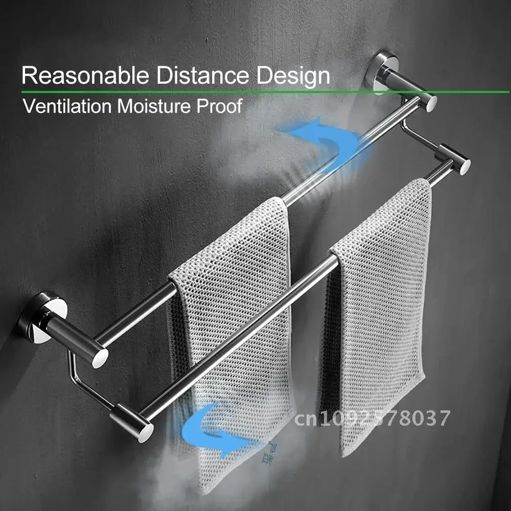 304 Stainless Steel Towel Bar Double Ladder Rod Hanger Holder Shower Wall Rack Mirror Rail Mount Chrome Bathroom Accessories