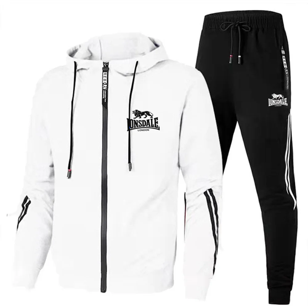 2024 New Leisure Outdoor Sports Set Lonsdale Logo Travel Fitness Running Morning Casual Men's Two Piece 6