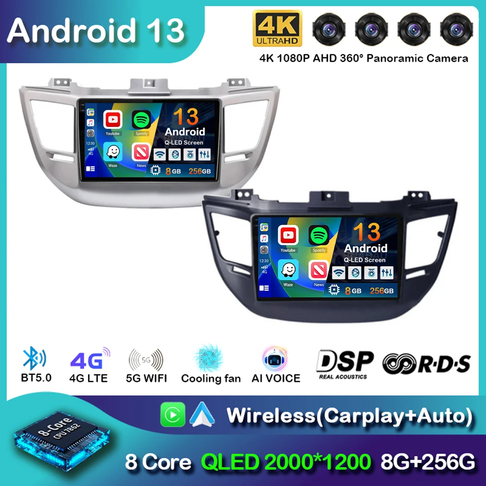 

Android 13 Carplay Car Radio For Hyundai Tucson IX35 3 2015 2016 2017 2018 2Din Multimedia Video Player Navigation GPS Head Unit