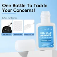 COSCELIA 10g Nail Glue Remover Fake Tips Remover Tools Remover Nail Liquid Easy To Soften Remover Press On Nails Gel 2