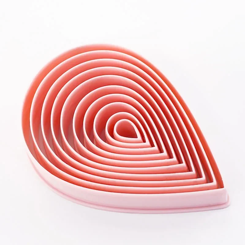 Cookie Cutters 10Pcs Water Droplets Cookie Cutter 1.5-9.6cm Rose Flower Petal Shape Pastry Baking Mold Polymer Clay Cutters for Earring Jewelry