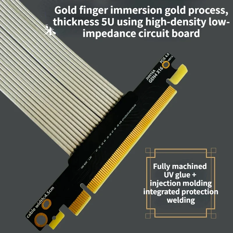 Riser Placa Gráfica Prateada Suporte Vertical Suporte para Gpu Gen4 Pcie 4.0 16x Cabo de Extensão Riser 1550cm Pci-e 4.0 Rtx 4090 - Imagem 6
