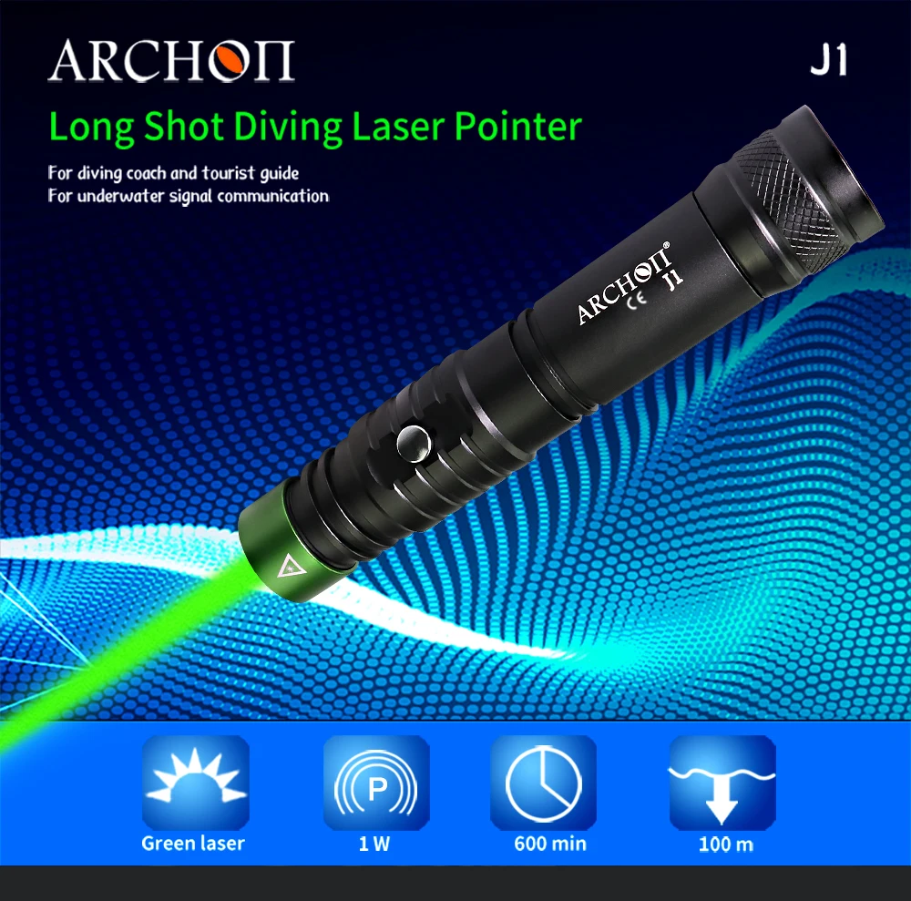 J1 diving coaching command laser lights profession diving green laser lights Underwater 100m diving instructor diving command  Lamp Solar Powered Color Changing 