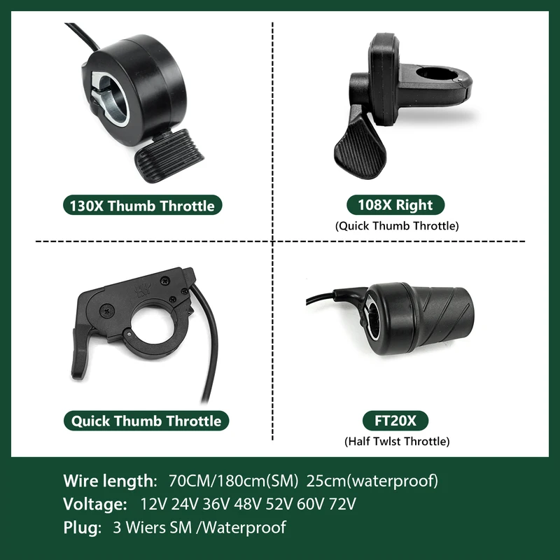 Electric Motorcycle E-bike Thumb Finger Gas Trigger Throttle 130X 108X Right Left Thumb Throttle For Electric Bike Scooter