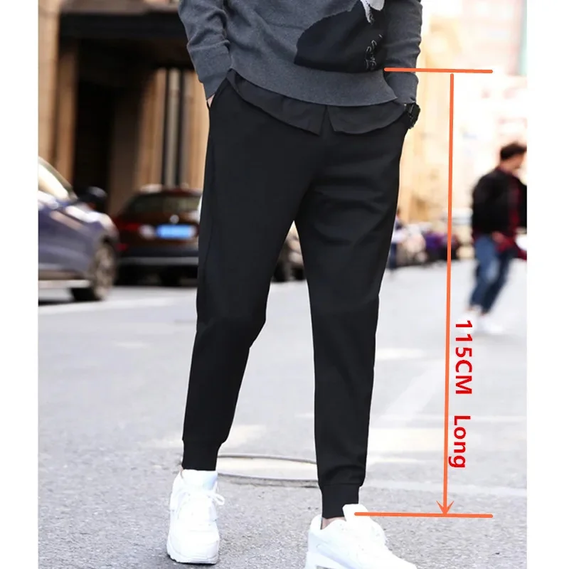 

Sports Joggers Students Tall Men Extra Long Sweat Pants Spring Autumn 4XL Fleece Warm Boys Track Sweatpants Winter Trousers