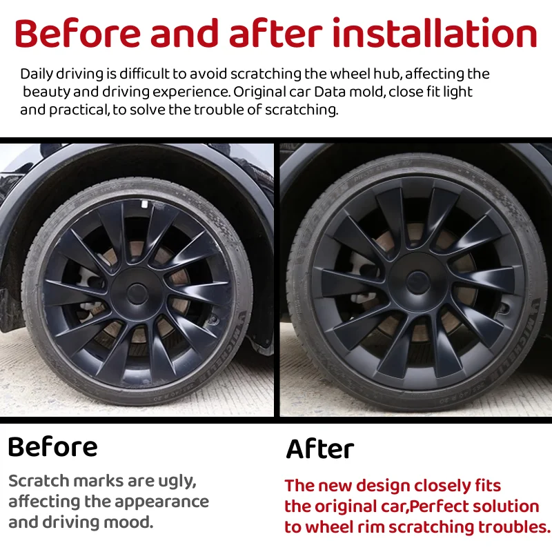 20 Inch Wheel Hub Cap 4PCS For Tesla Model Y