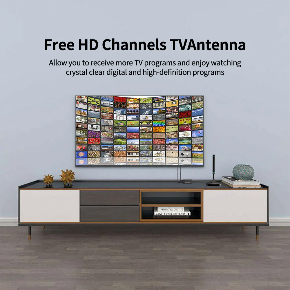 HD Digital TV Antenna Indoor Amplified High Gain 5/25 DBI With Amplifier Booster Quick Response Outdoor Aerial Set