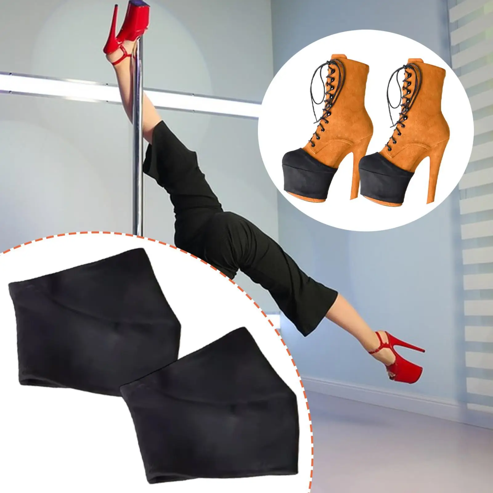 Dance Shoes Protectors Suede Grip Sleeves Shoe Sock Non Slip Cover for Women Pole Dance Equipment and Training
