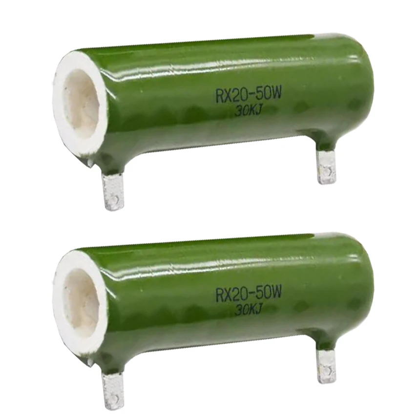 Vitrificado Cerâmico do Esmalte Vítreo do Poder da Ferida do Fio do Ohm 50 50k Resistência Rx20 50 75 100 150 200 300w 20 30 150 200 300 5k 20k-resistor